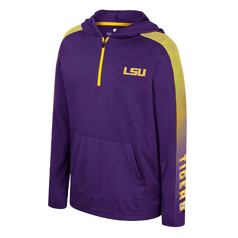 Colosseum LSU Tigers Lumen Long Sleeve Quarter-Zip Hooded Windshirt