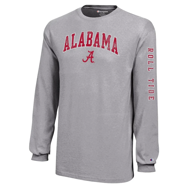 Youth Champion Alabama Crimson Tide Distressed Arch Over Logo Long Sleeve T-Shirt