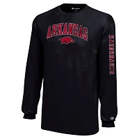 Youth Champion Arkansas Razorbacks Distressed Arch Over Logo Long Sleeve T-Shirt
