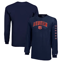 Youth Champion Auburn Tigers Distressed Arch Over Logo Long Sleeve T-Shirt