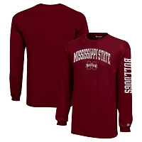 Youth Champion Mississippi State Bulldogs Distressed Arch Over Logo Long Sleeve T-Shirt