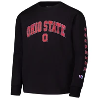 Youth Champion Ohio State Buckeyes Distressed Arch Over Logo Long Sleeve T-Shirt