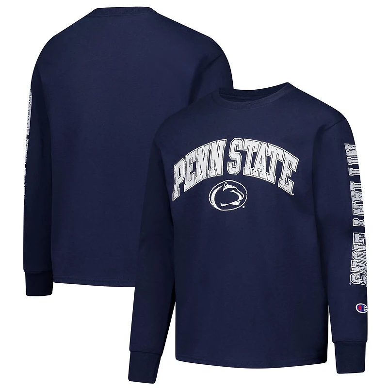Youth Champion Penn State Nittany Lions Distressed Arch Over Logo Long Sleeve T-Shirt