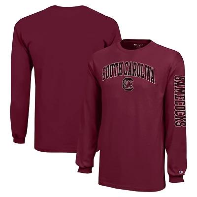 Youth Champion South Carolina Gamecocks Distressed Arch Over Logo Long Sleeve T-Shirt