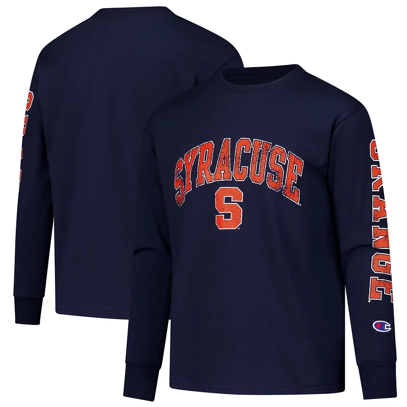Youth Champion Syracuse Orange Distressed Arch Over Logo Long Sleeve T-Shirt
