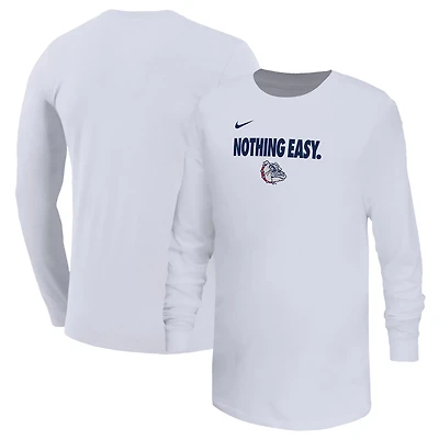 Youth Nike Gonzaga Bulldogs 2025 On-Court Bench Long Sleeve T-Shirt