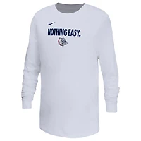 Youth Nike Gonzaga Bulldogs 2025 On-Court Bench Long Sleeve T-Shirt