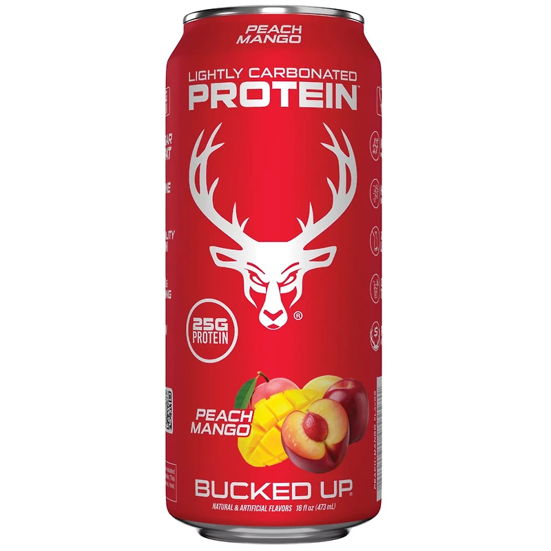 Bucked Up Lightly Carbonated Banana Pineapple 16 oz Protein Drink