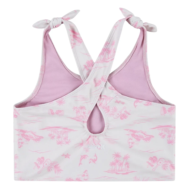 Hurley Girls' Crossback Tankini 2-Piece Swim Set