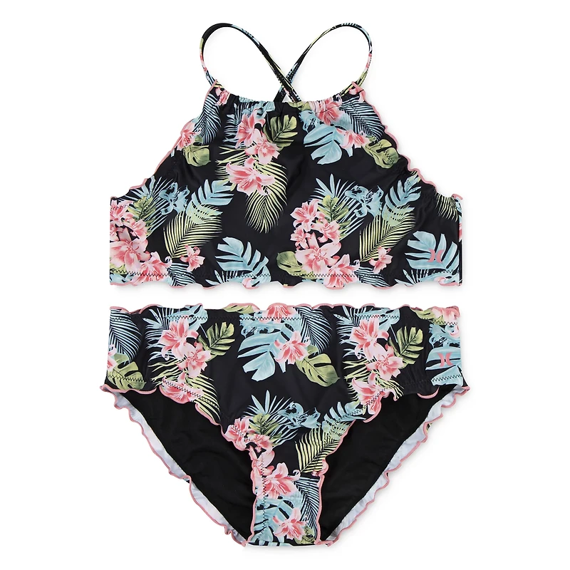 Hurley Girls' Halter Bikini 2-Piece Swim Set