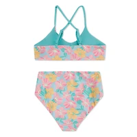 Hurley Girls' Reversible Triangle Bralette Bikini 2-Piece Swim Set