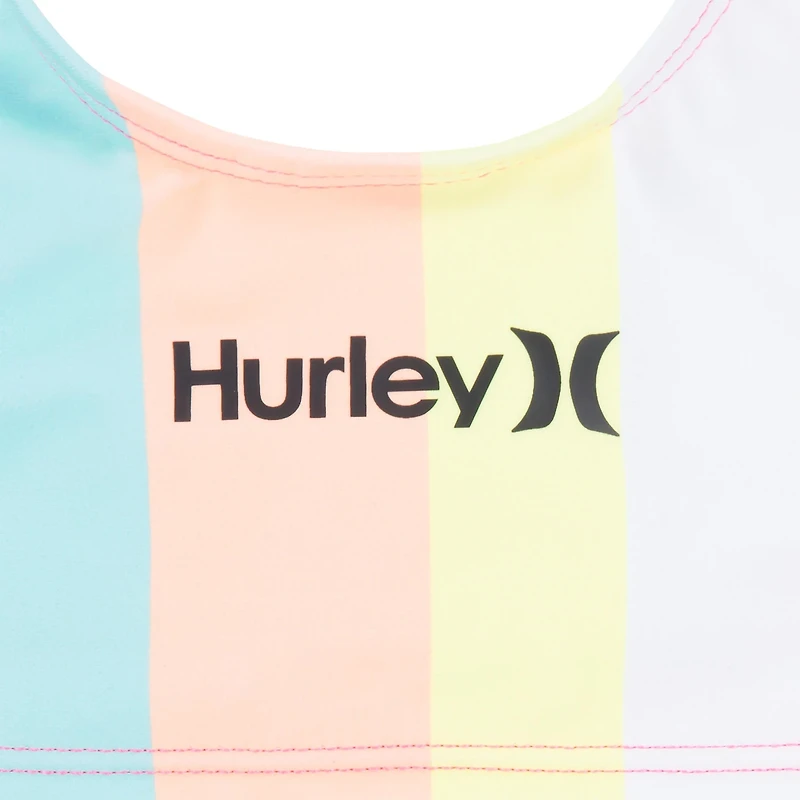 Hurley Girls' Stripe Crop Tankini Swim Set