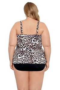Swim Solutions Women's Hidden Spots Triple Tier Tankini Top