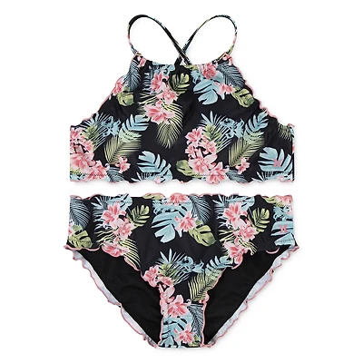 Hurley Girls' Halter Bikini 2-Piece Swim Set