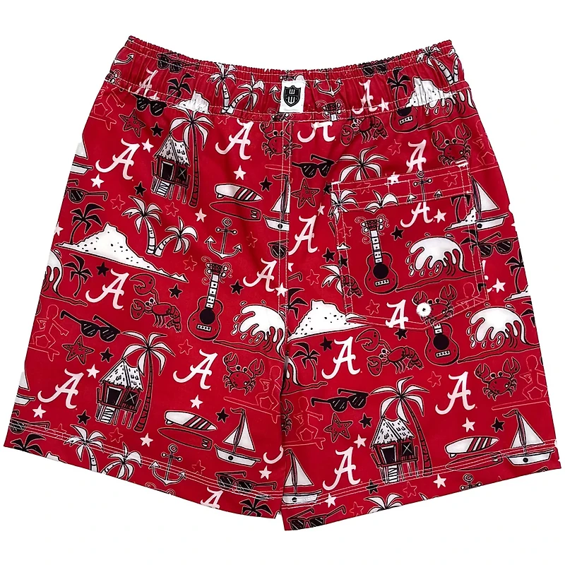 Youth Wes  Willy Alabama Tide Luau Swim Trunks