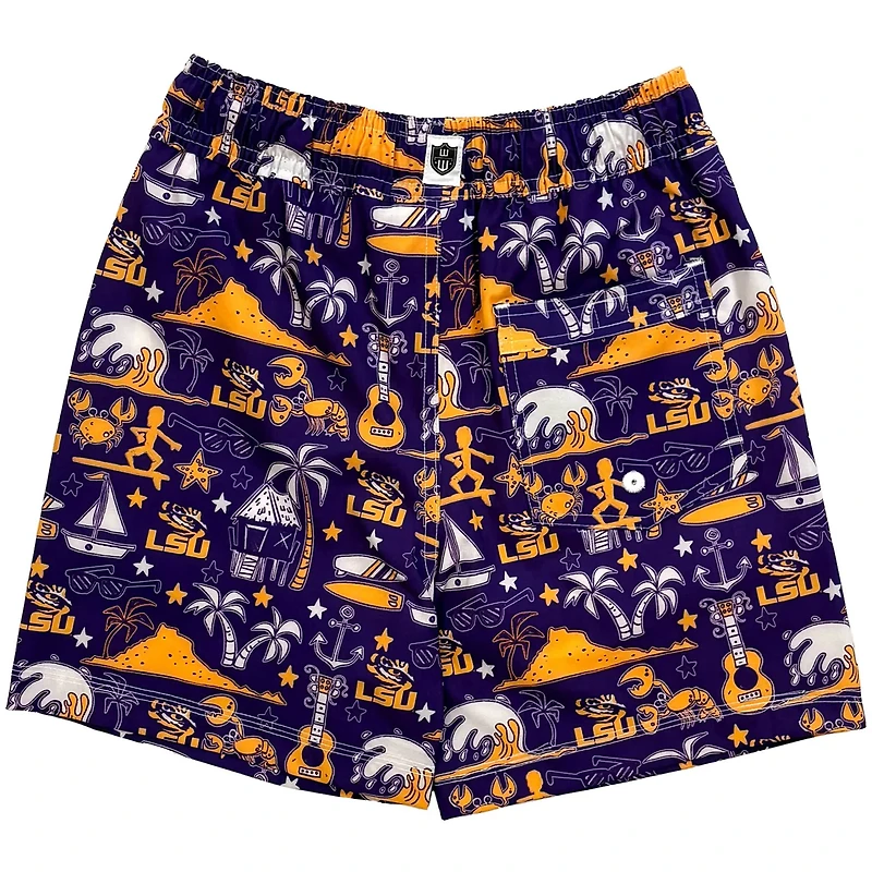 Youth Wes  Willy LSU Tigers Luau Swim Trunks