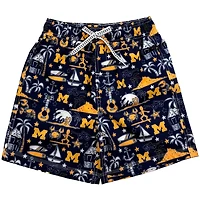 Youth Wes  Willy Michigan Wolverines Luau Swim Trunks