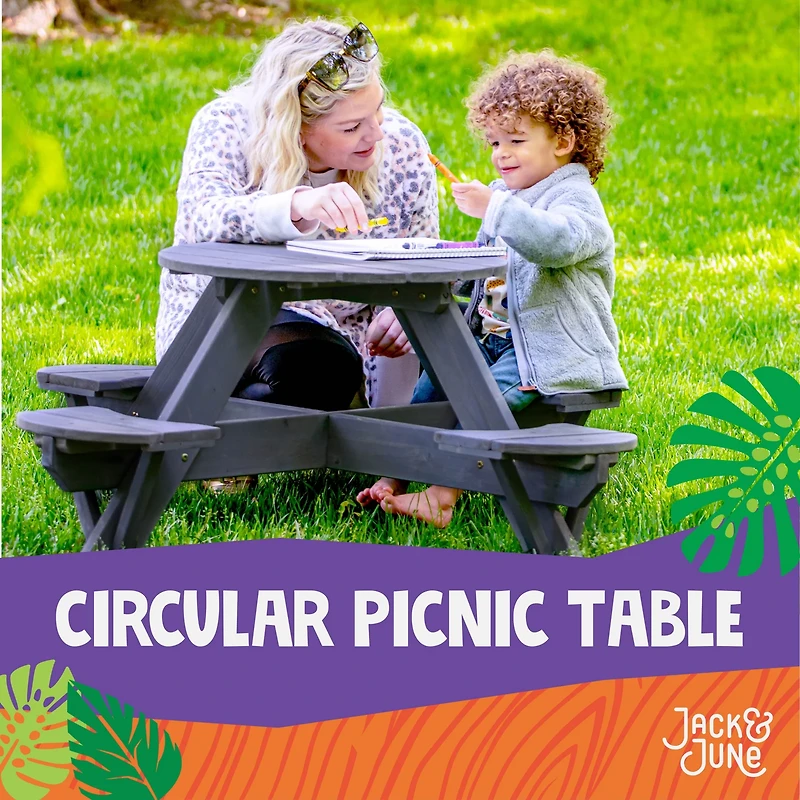 Jack & June Kids' Circular Cedar Picnic Table