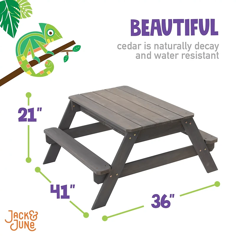 Jack & June Cedar Convertible Sand Box and Picnic Table Playset