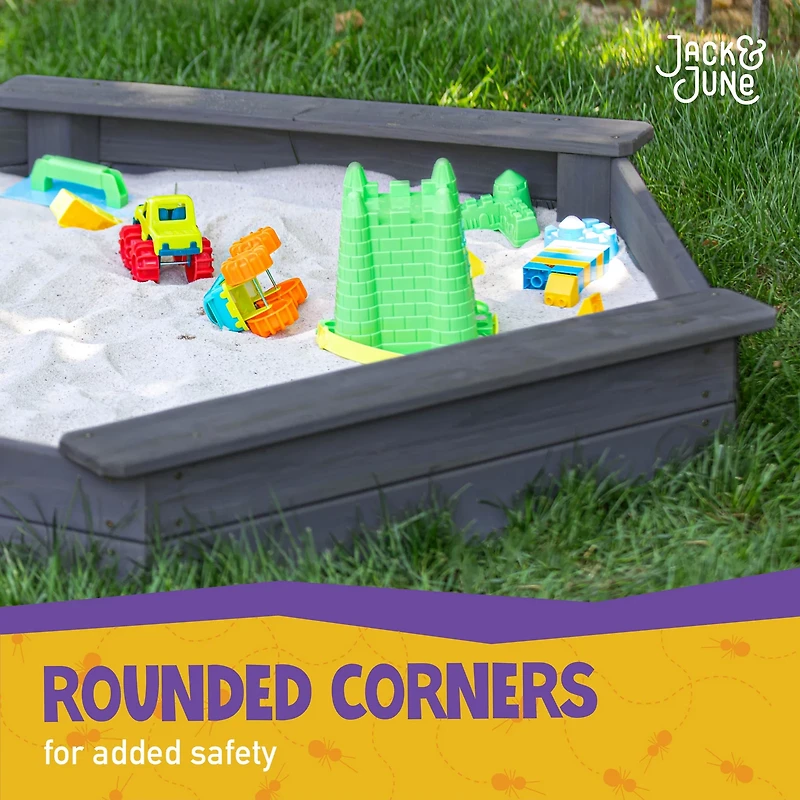 Jack & June Hexagonal Cedar Sand Box Playset