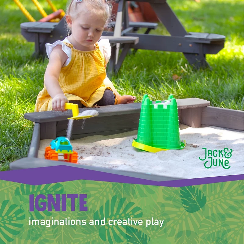 Jack & June Hexagonal Cedar Sand Box Playset