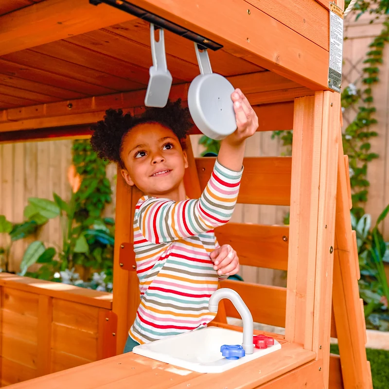 KidKraft Atlas Point Wooden Outdoor Swing Set/Playset