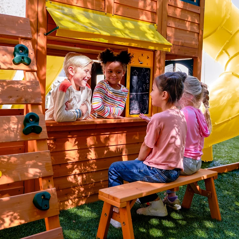 KidKraft Atlas Point Wooden Outdoor Swing Set/Playset