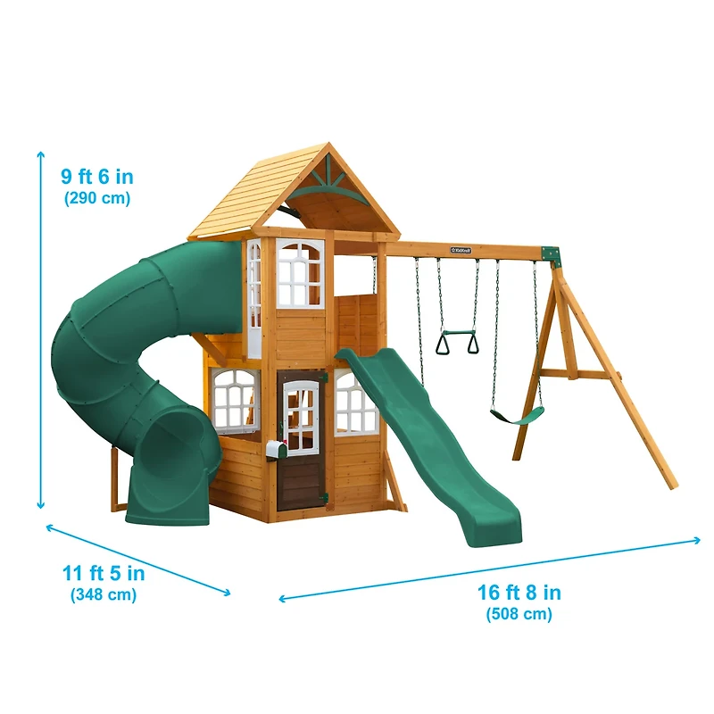 KidKraft Serpentine Falls Wooden Swing Set/Playset