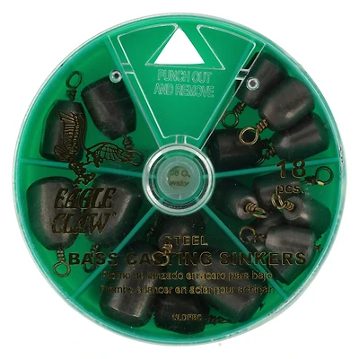 Eagle Claw Steel Bass Casting Sinkers 18-Pack