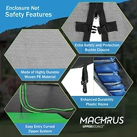 Machrus Upper Bounce 13 ft x 13 ft Square Trampoline Safety Net - 4 Arches
