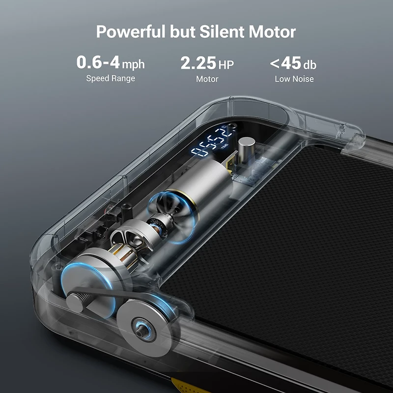 Urevo E4S Under Desk Smart Walking Pad Treadmill Working with Urevo App