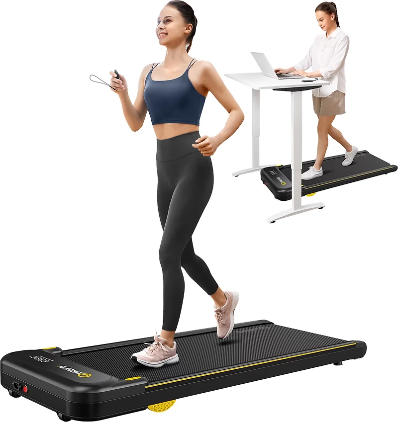 Urevo E4S Under Desk Smart Walking Pad Treadmill Working with Urevo App