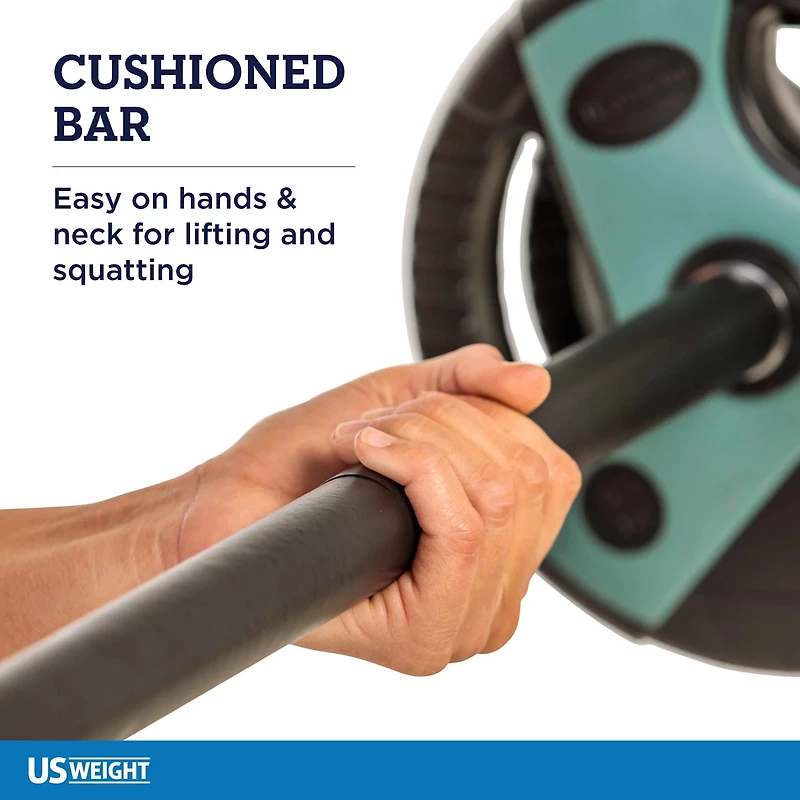 US Weight 54 lb Barbell Weight Set with 55 in Bar