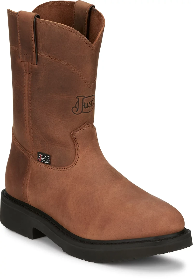 Justin Men's 10 in Round-Up Pull-On Work Boots