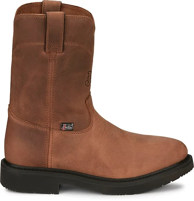 Justin Men's 10 in Round-Up Pull-On Work Boots