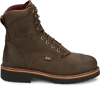 Justin Men's 8 in Rivot Waterproof Steel Toe Lace-Up Work Boots