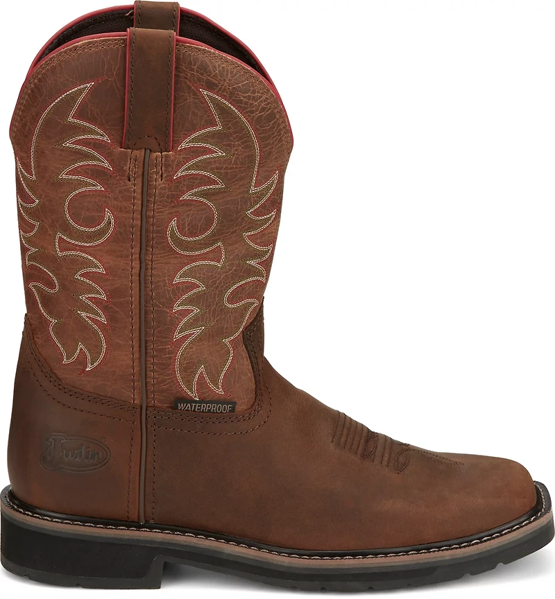 Justin Men's Driller Waterproof Pull On 11 in Boots
