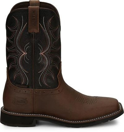 Justin Men's Waterproof EH Non-Steel Wellington Stampede Work Boots