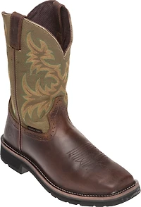 Justin Men's Waxy Cowhide EH Steel Toe Western Wellington Work Boots