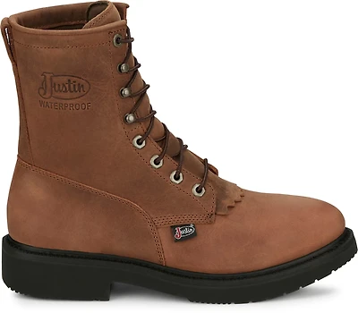 Justin Originals Men's 8 in Livestock Waterproof Lace-Up Work Boots