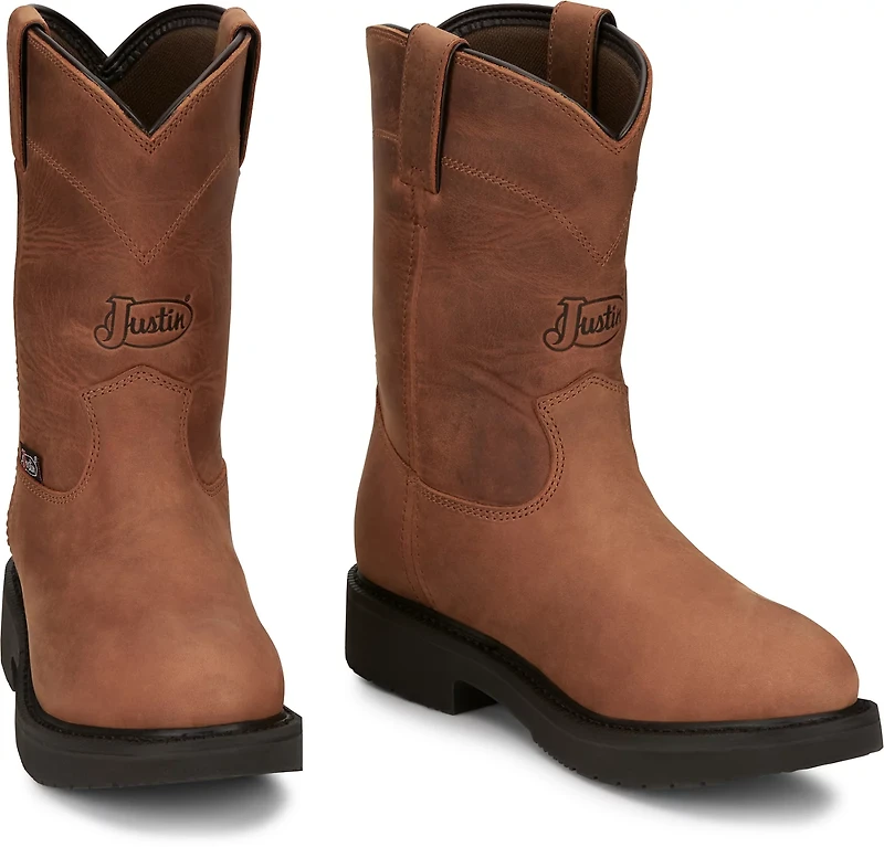 Justin Originals Men's Round-Up Waterproof Pull On 10 in Boots