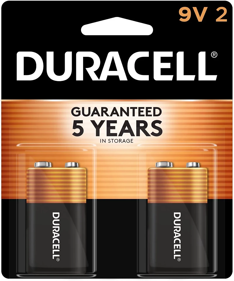 Duracell Coppertop 9V Alkaline Batteries 2-Pack