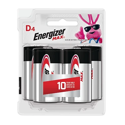 Energizer® Max D Batteries 4-Pack