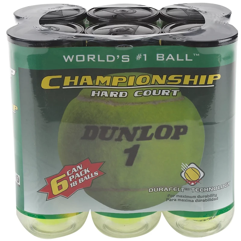 Dunlop Championship Hard-Court Tennis Balls 18-Pack