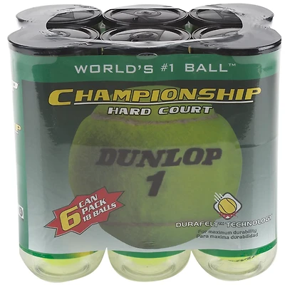 Dunlop Championship Hard-Court Tennis Balls 18-Pack