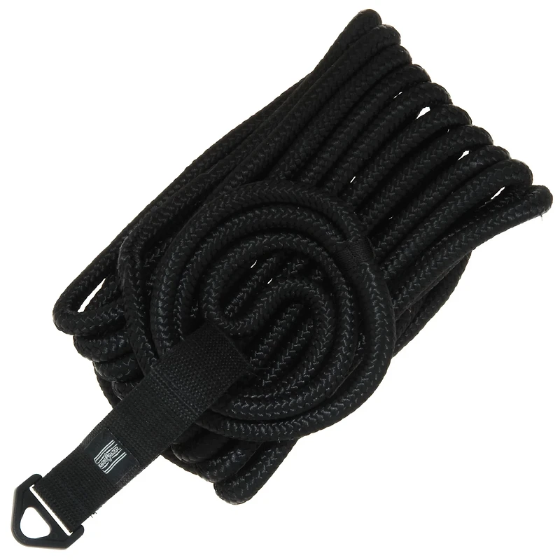 Marine Raider 1/2 in x 25 ft Black Double-Braided Dock Line