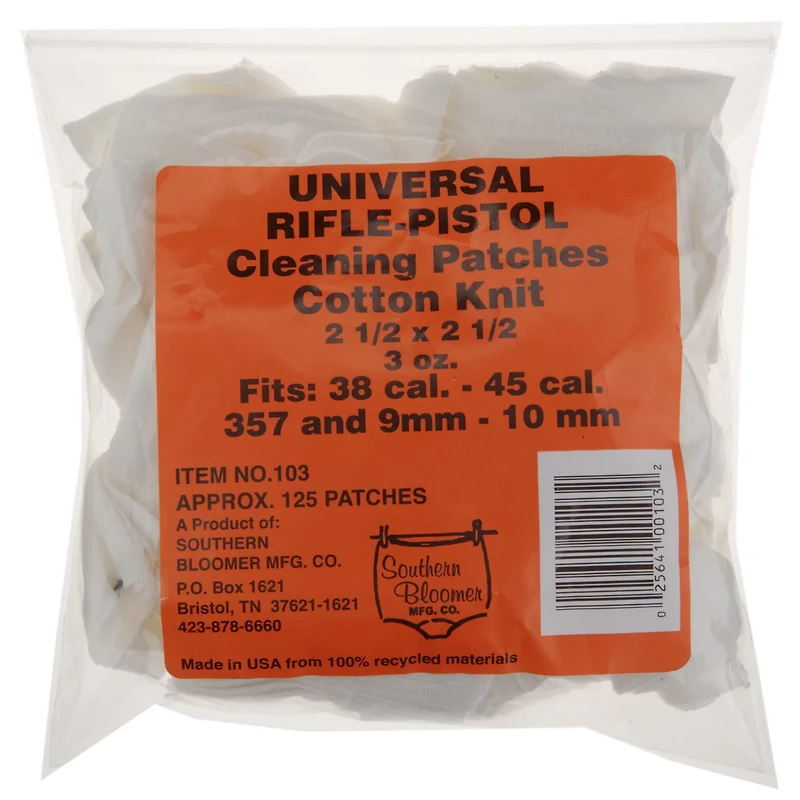 Southern Bloomer Universal Rifle/Pistol Cleaning Patches 125-Pack