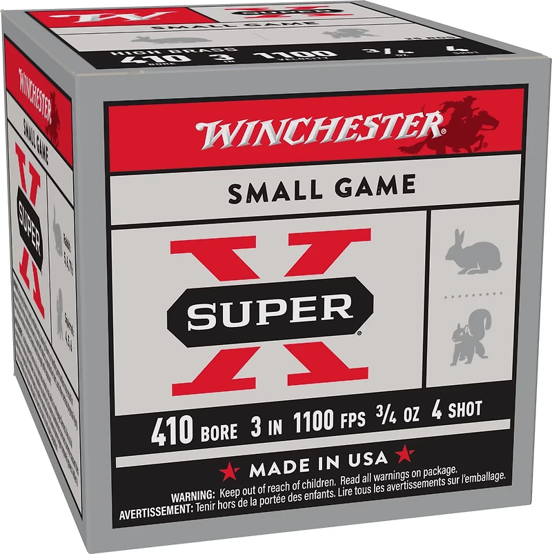 Winchester Super-X .410 Caliber Lead Shot High Brass Game Load Shotshells