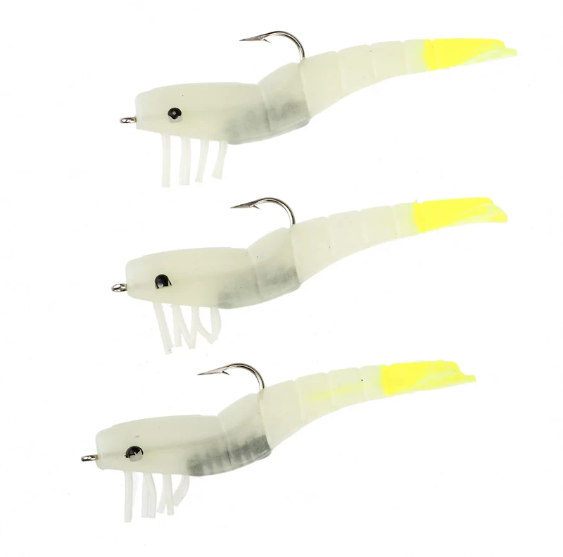 D.O.A. Fishing Lures 3-1/2 Standard Shrimp Rigged Plastic Swimbaits 3-Pack