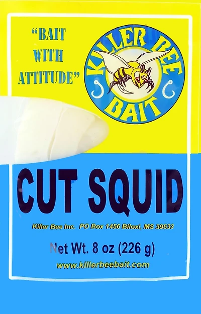 KILLER BEE BAIT Frozen Cut Squid 8 oz Bait